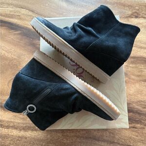 Women's Black Suede Ankle Boots SIRI AQUA - Comfortable Casual Style